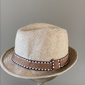 Beige/brown trim size 2/4 fedora. New.